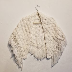 70's Crochet Fringe Poncho